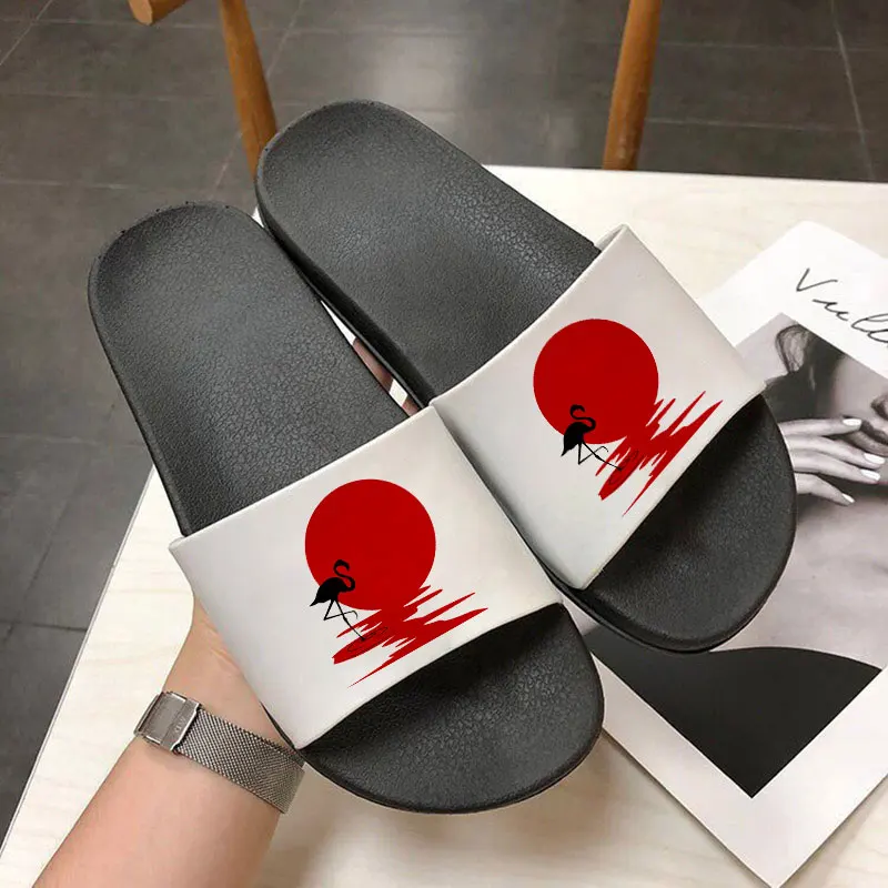 summer women slippers Sun and flamingo fashion flip flops ladies Bathroom Slide Sandals woman shoes indoor slipper home