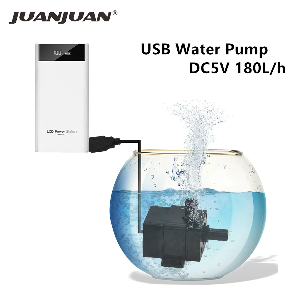 Погружной водяной насос с USB 5 в постоянного тока водонепроницаемый Бесщеточный