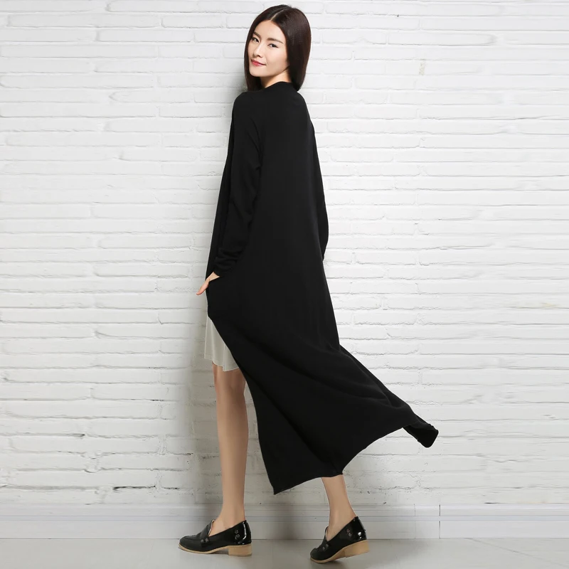 Новые модные макси длинный абзац свитер-кардиган Милая Повседневная укороченная