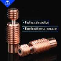 mellow all metal nf v6 crazy heat break copper stainless steel 3d printer nozzle throat for 1 75mm v6 hotend heater block
