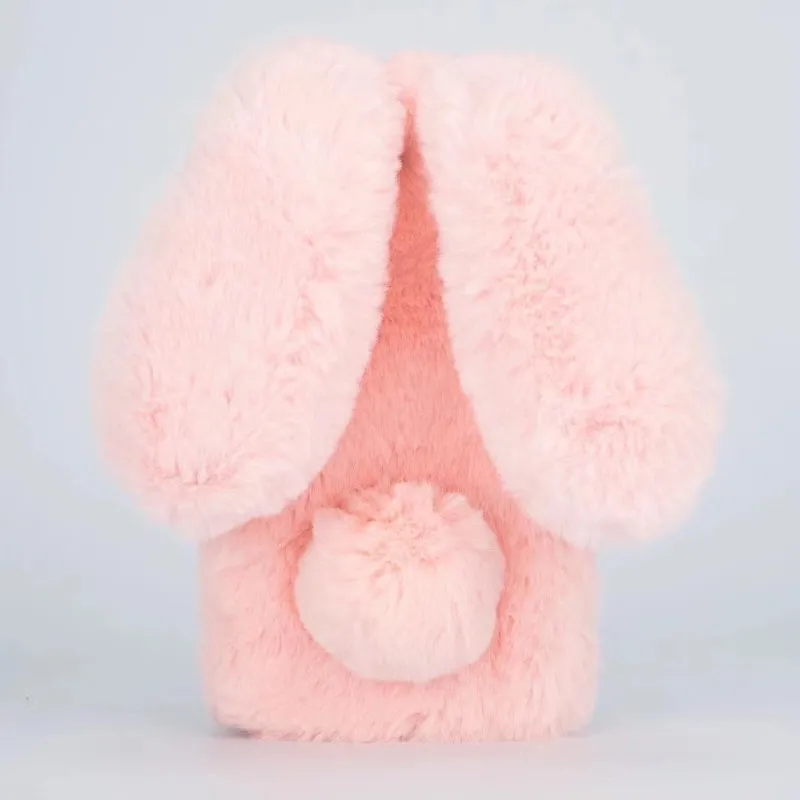 Winter Warm Cute Rabbit Case For Huawei P20 P30 Pro P8 P9 Lite Chrismas Gift Plush Fur Soft Silicon Phone Case For Mate 20 Pro - Цвет: Pink