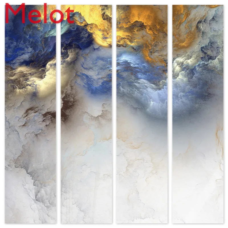

Modern Minimalist New Chinese Abstract Fine Oil Painting Living Room with View Large Hallway Combination Decorative Painting