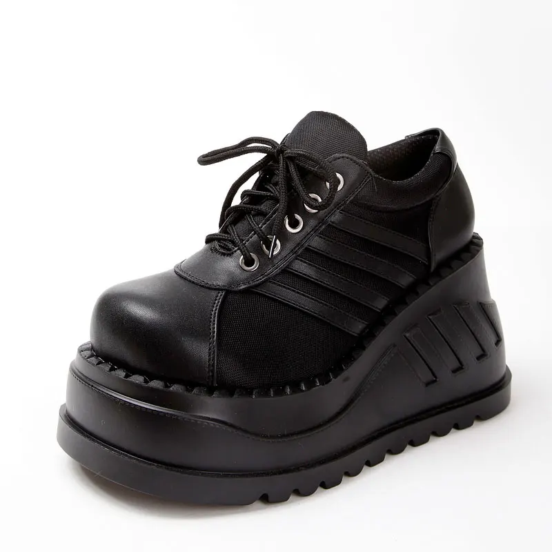 Ankle Boots For Women Punk Shoes Women Classics Gothic Boots Fashion Black Chunky Boots Wedge Platform Shoes Botas Para Mujer botines de mujer punk style martin boots fashion high wedges platform lace up ankle boots black motorcycle boots wedge shoes