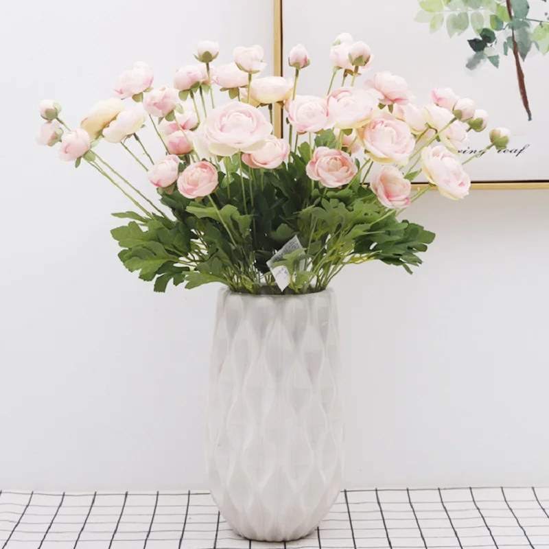 4 головки розовые британские благородные Искусственные цветы королевская семья