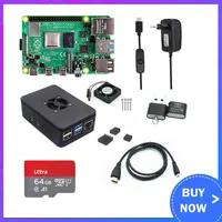 Raspberry Pi 4 Model B 2/4/8GB RAM + Case + Fan + Heat Sink + Power Adapter + 32/64 GB SD Card +HDMI-compatible Cable for RPI 4B