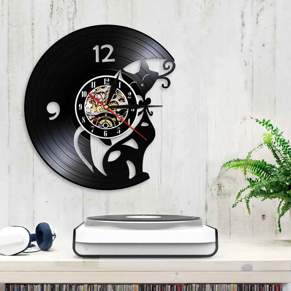 Часы настенные виниловые с 3d-изображением кошки персональные украшения для
