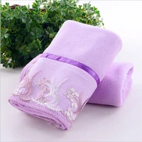 microfiber absorbent bath beach towel lace embroidery design hand hair face towel soft quick dry cleaning washcloth 3472cm 1pc