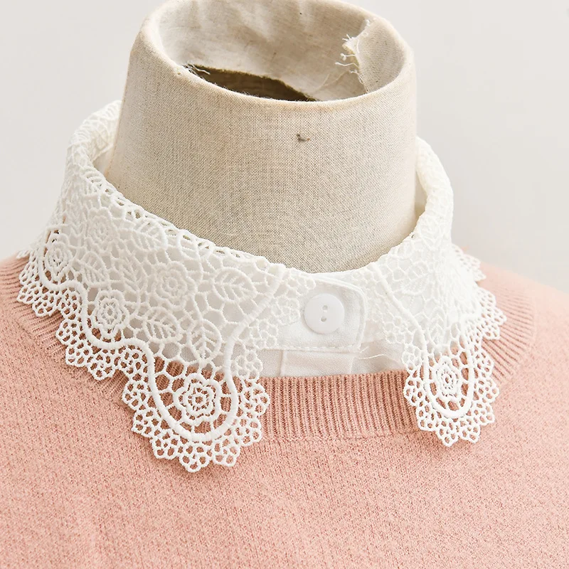 

Women Chiffon Fake Collar Female Detachable Collars Lapel Half Shirt Blouse Dress Decorative Sweater Flase Collar Tie Accessory