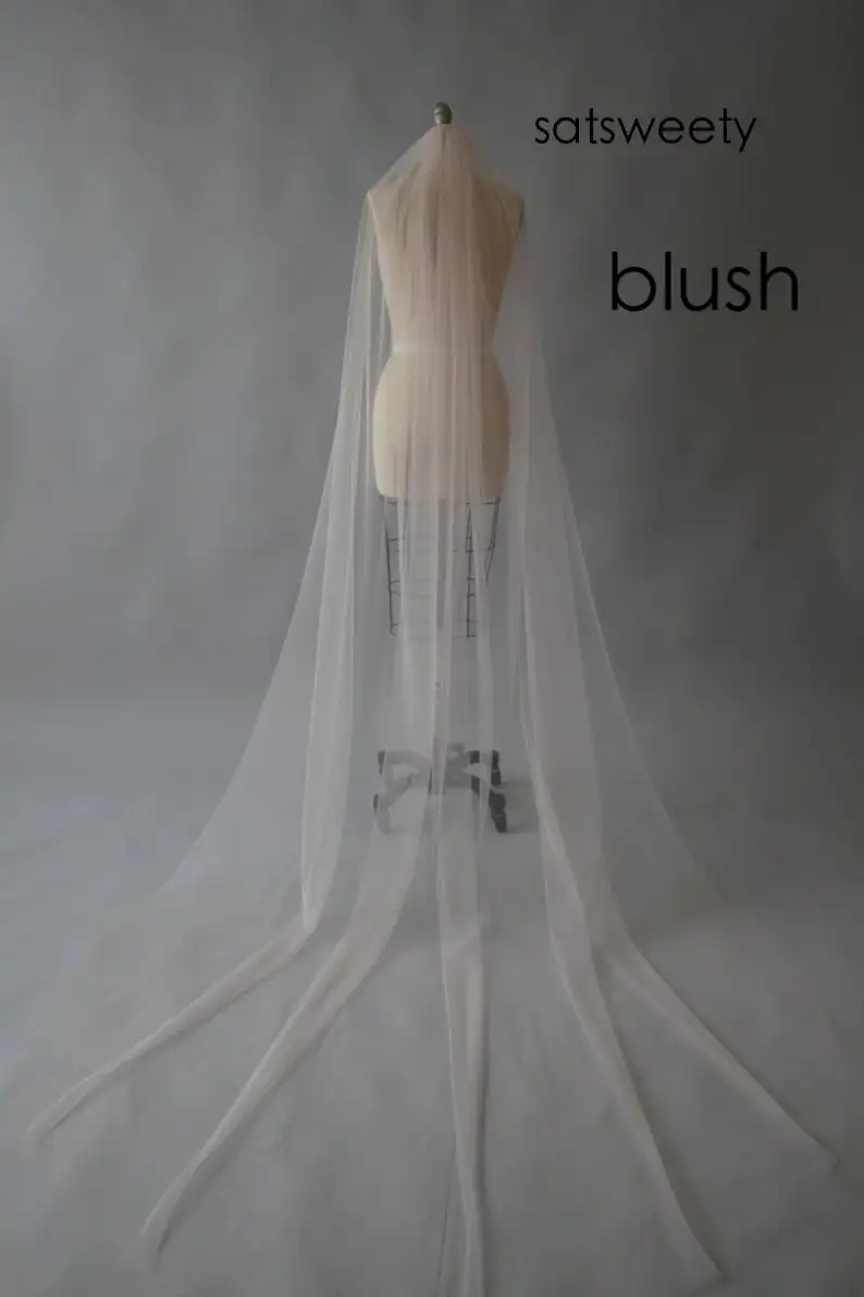 Высокое качество простой часовня фаты 1 слоя с расческой белый/слоновая кость