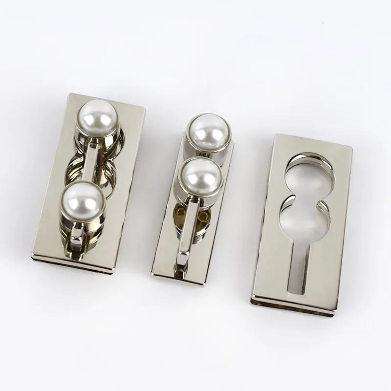 silver 49x22 мм прямоугольная жемчужная сумка замки металлическая сумочка пружинный замок защелки застежка для DIY Замена кошелек закрытие кожаные аксессуары - Цвет: silver