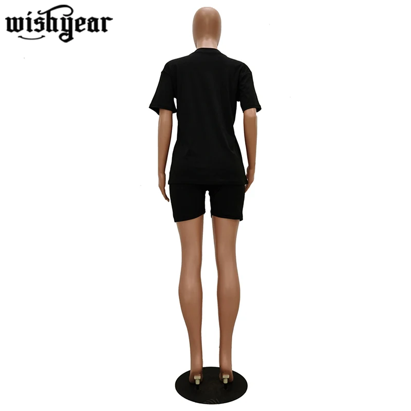 

Summer Casual Tracksuit Solid Shorts Sleeve T-shirt+ Bodycon Shorts Two Piece Set Fashion O Neck Sportswear Plus Size S-3XL