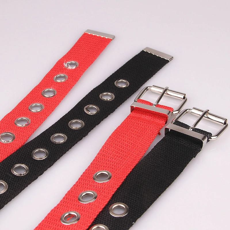 

Fashion Canvas Belts For Women Long Personality Harajuku Casual Ring Black Metal Belt Students Jean Pin Buckle Waist Belts