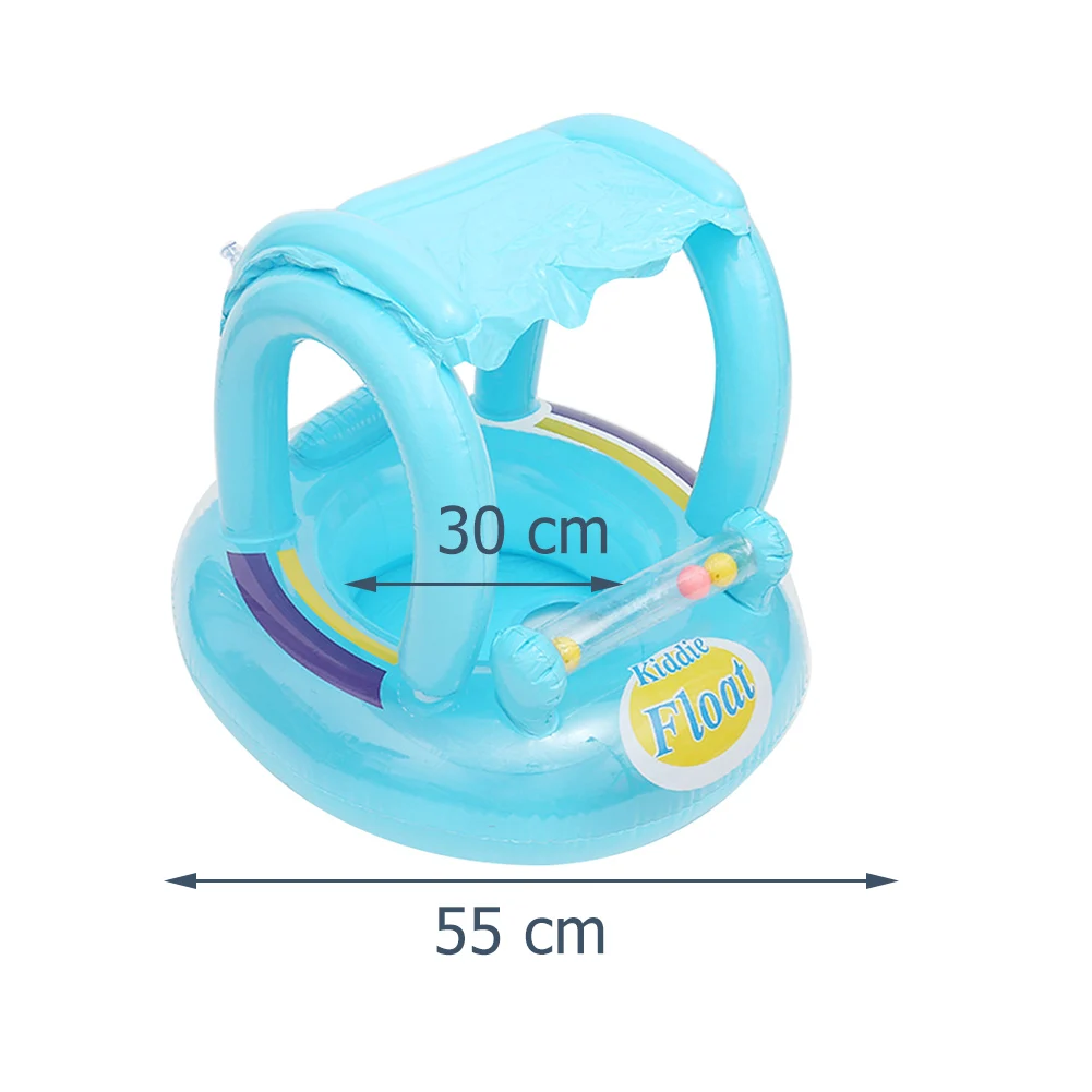 

Baby Swimming Ring Inflatable Swimming Pool Float Circle with Sunshade Infant Safety Swim Seat Summer Toddler Water Bathing Toys