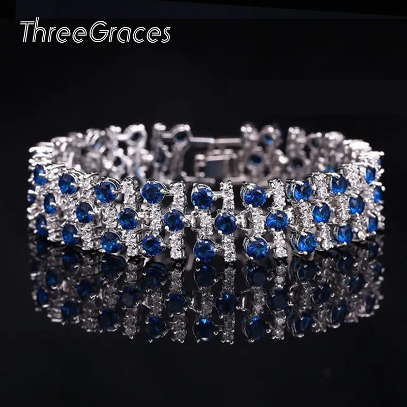 ThreeGraces ювелирные изделия модный белый золотой цвет роскошный и Королевский Синий