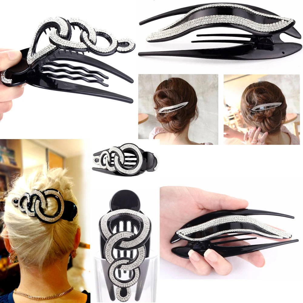 Черные большие заколки крабы Зажим Заколки для волос женщин геометрические