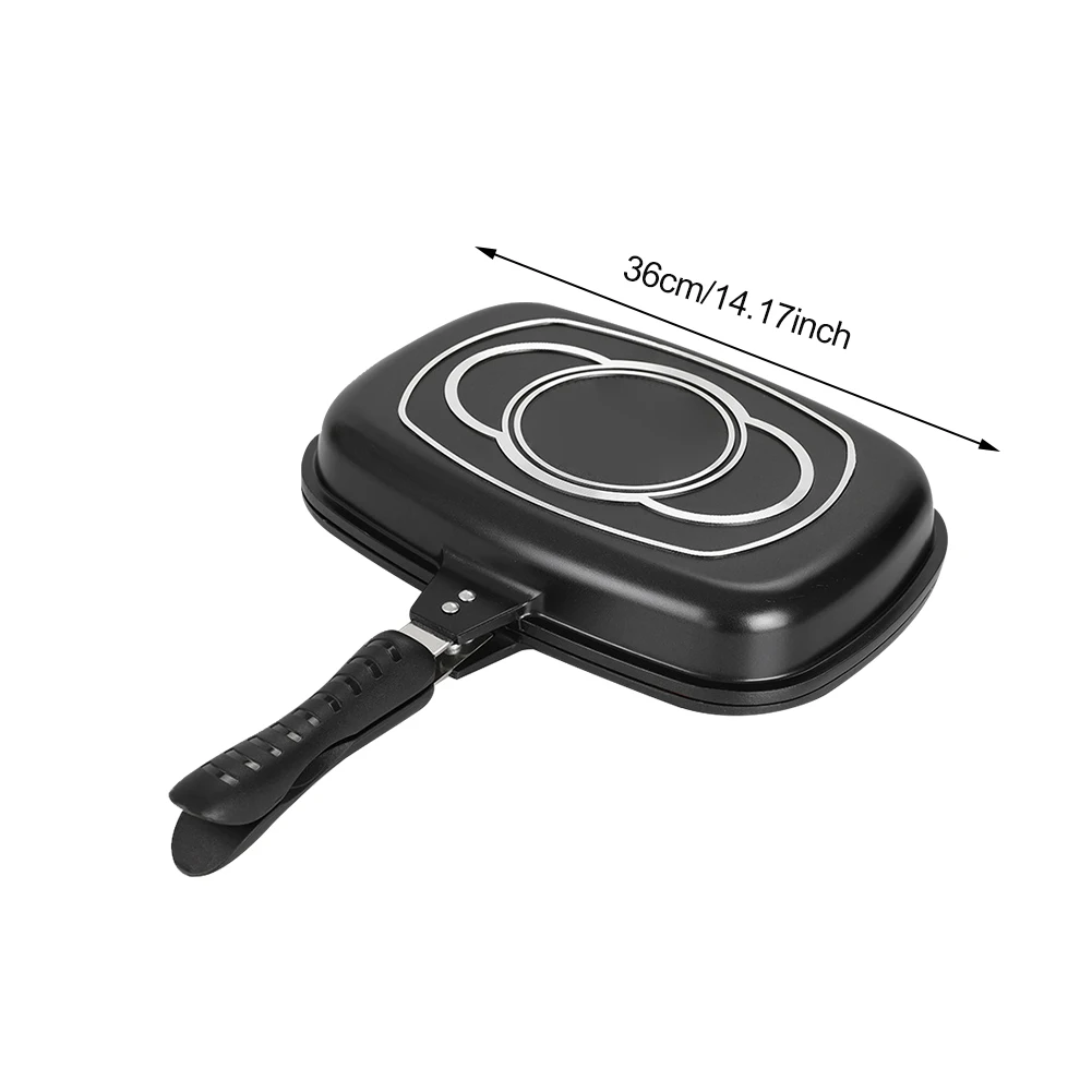 

Frying Pan Double Sided Home Kitchen Non Stick Baking Cooking Omelette Tray Even Heat Conduction Easy to Clean