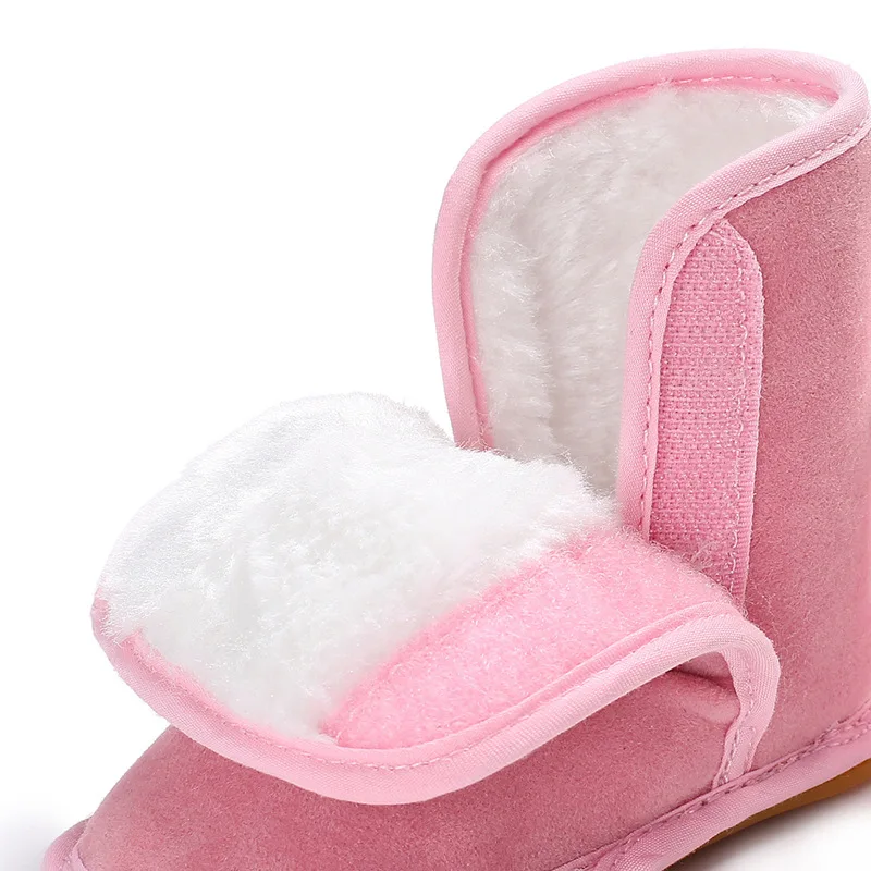 2020 Brand New Toddler Newborn Baby Shoes Boy Girl Snowflakes Print Prewalker Trainers Fur Winter First Walker images - 6