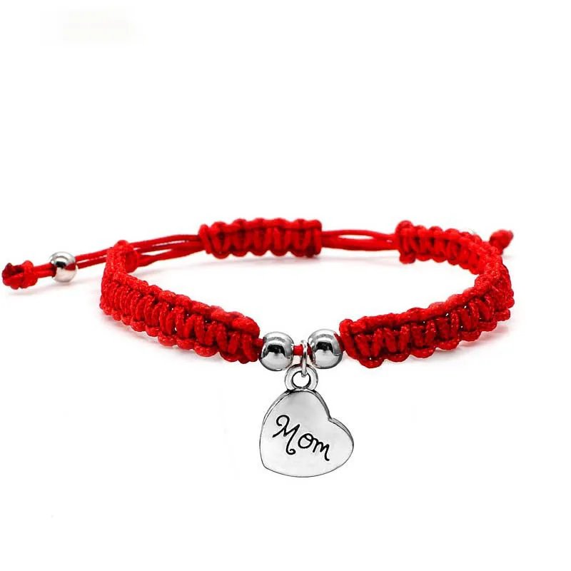 I Love You Mom Red Thread Bracelets Lucky Jewelry For Mum Charm Mother's Day Gift Family Bless Bracelet Feminino 2019 | Украшения и