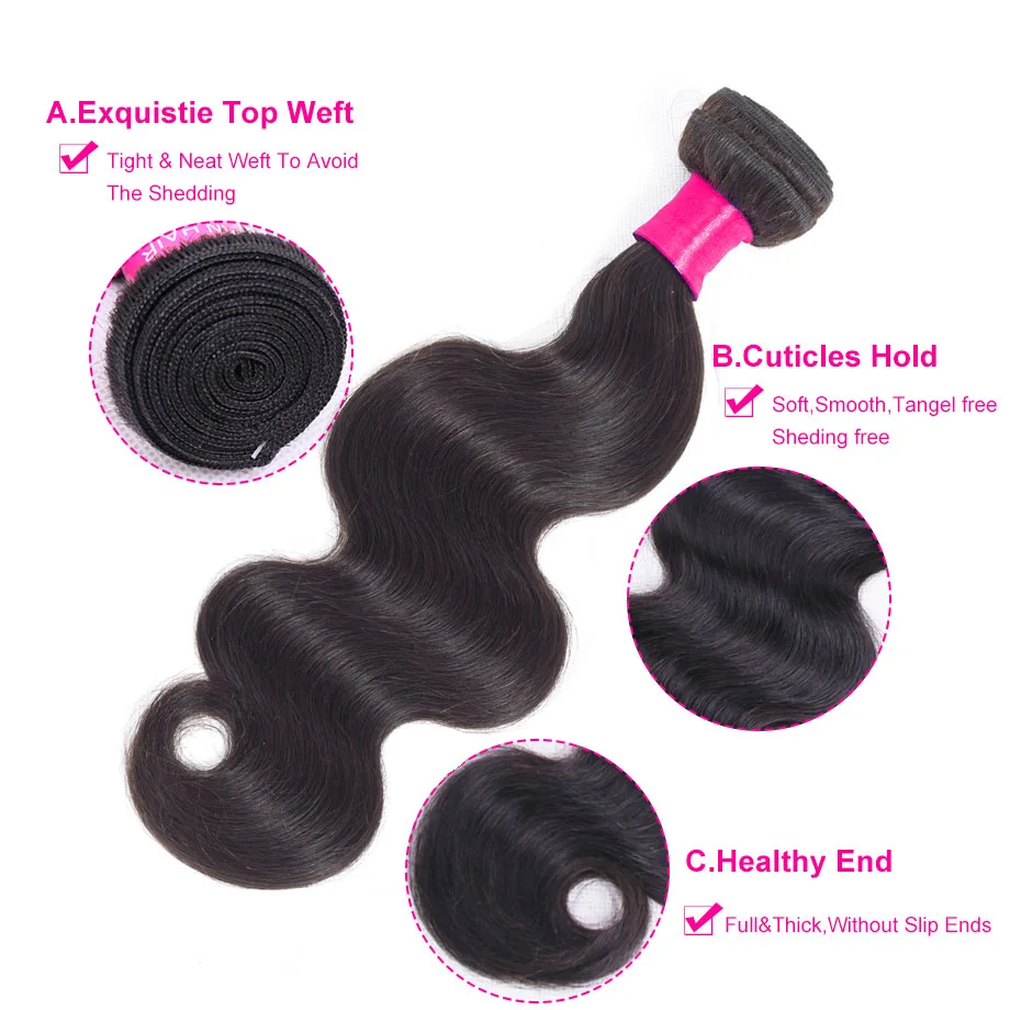 Бразильские объемные волнистые пучки с фронтальным 100% пучками человеческих