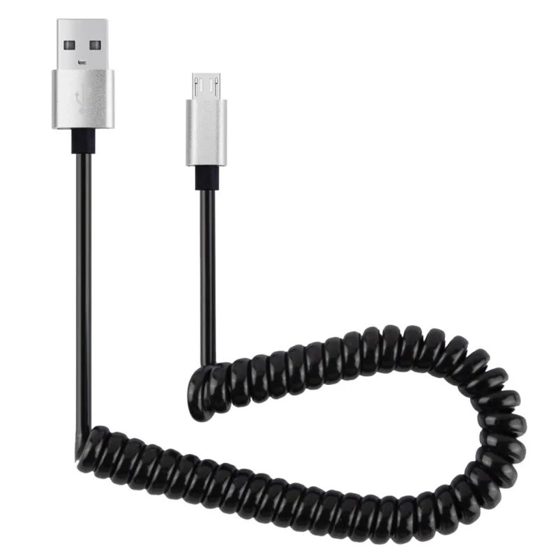 Micro USB Поворот 2 0 пружинный выдвижной кабель данных Удлиняемая длина: 30 100 см| |