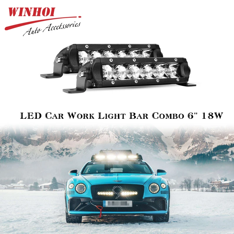 Светодиодный рабочий светильник для автомобиля 12 В 6 дюймов 18 Вт светодиодный s Bar