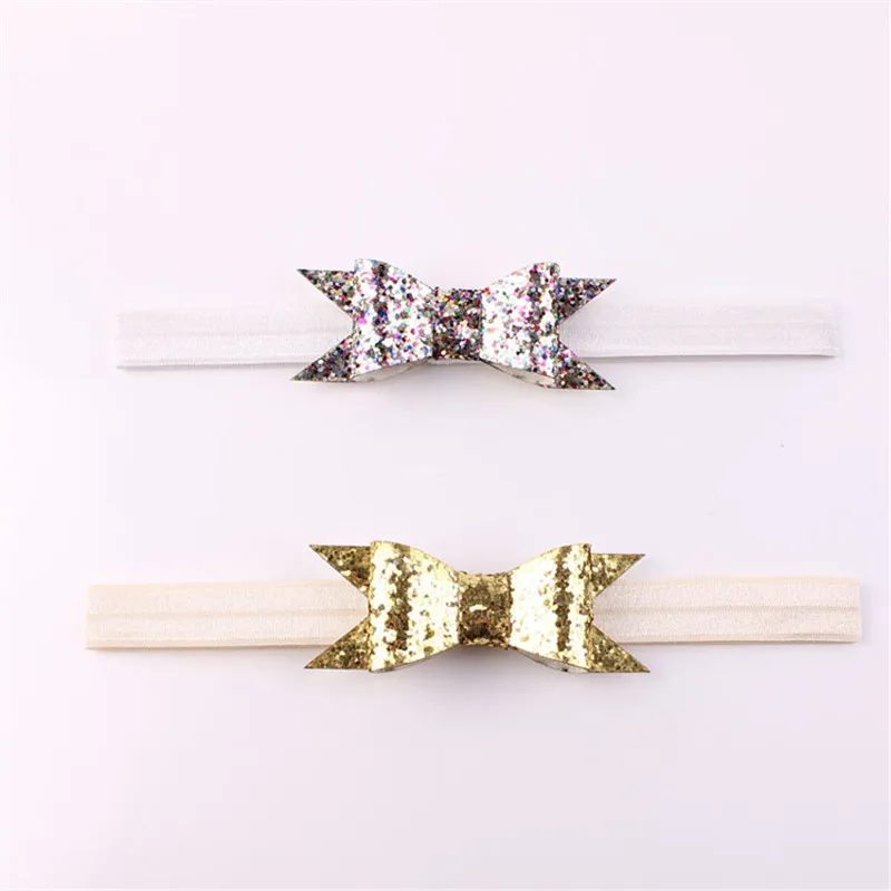 1 шт. цветок бант Блестящий эластичный ободок на голову для девочек аксессуары