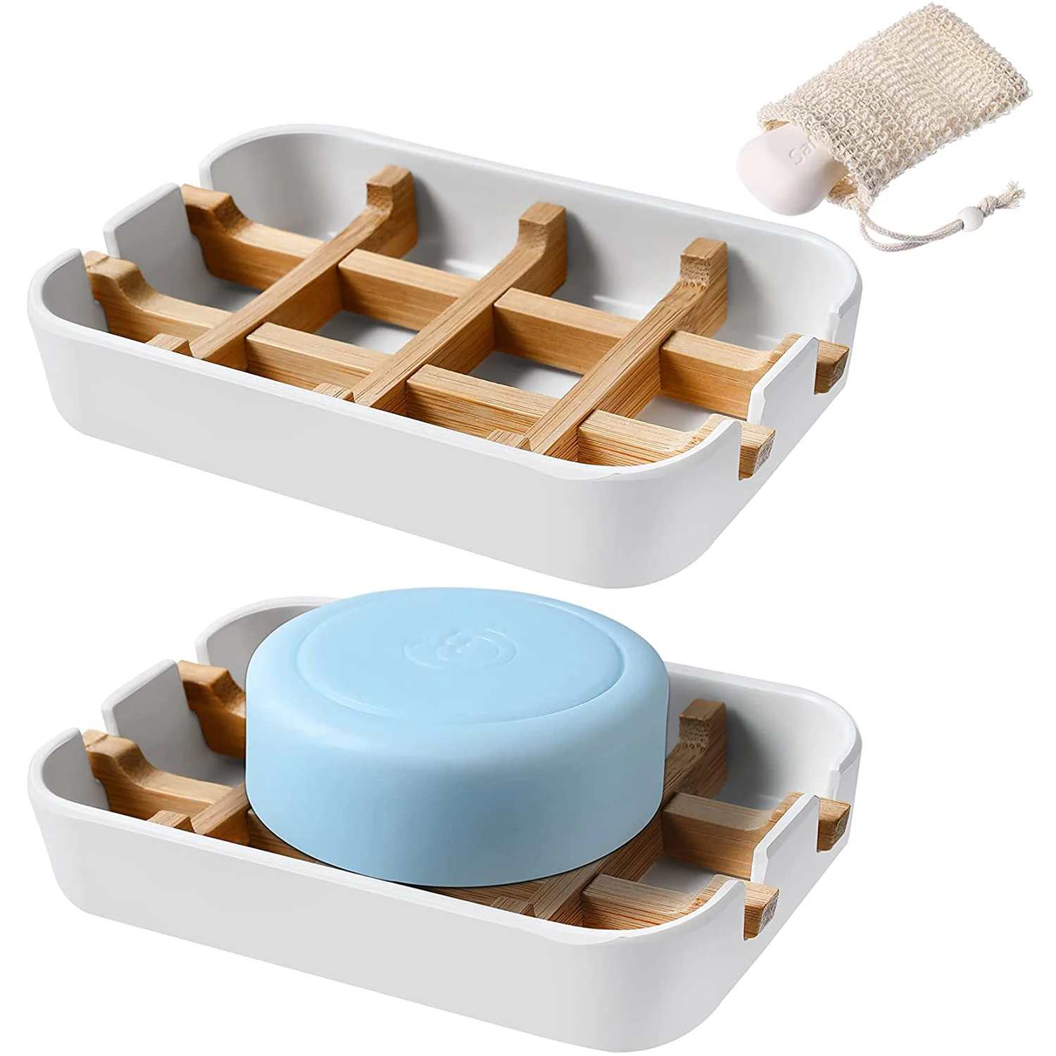 Коробка для мыла из бамбукового волокна для ванной, креативная съемная коробка дренаж для мыла, коробка для хранения в кухне и ванной комнат...