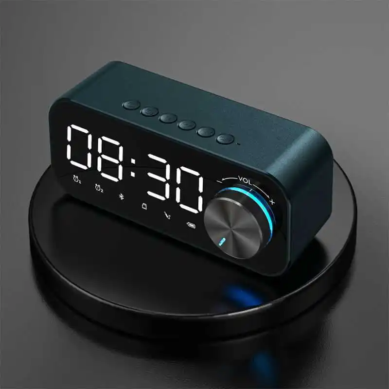 

Bluetooth Speaker Wireless Mini Sound Box Mirror Alarm Clock Portable Mini The Card Instert Voice Broadcast Speaker Wireless