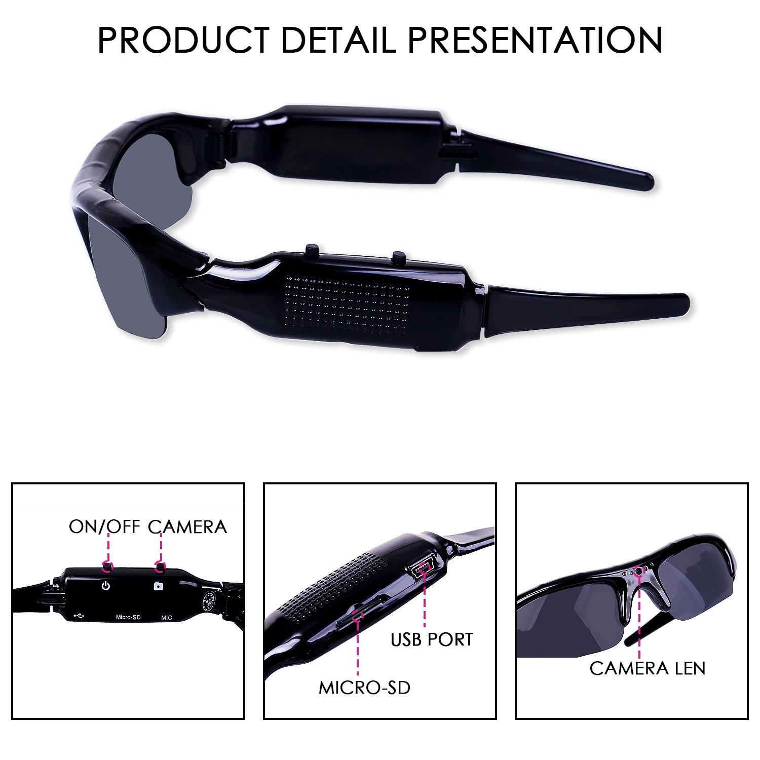 3 в 1 цифровая камера велосипедные очки UV400 солнцезащитные для велоспорта мужские