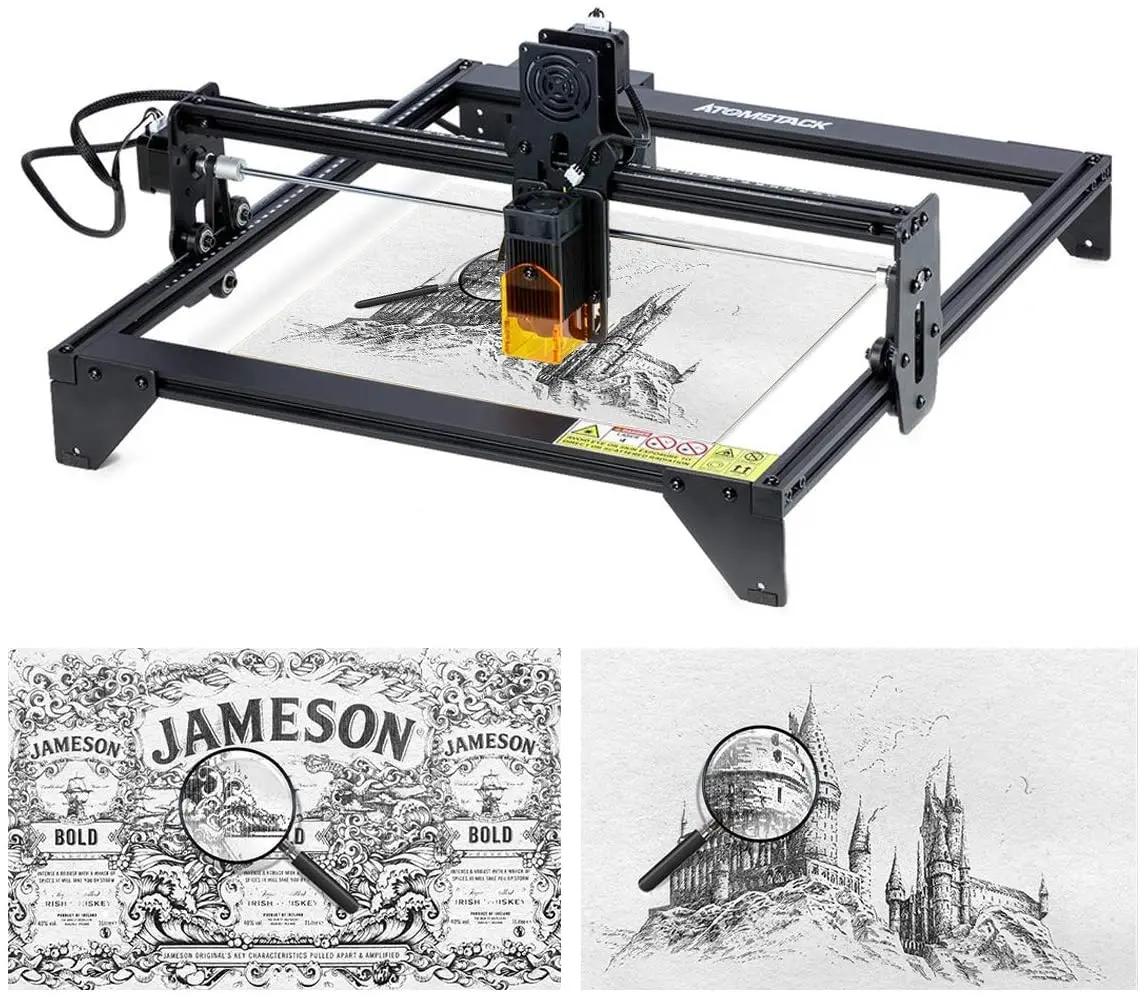 

Ultra Fine Compressed Spot Blu Ray 10W Laser Engraving Machine Desktop DIY Laser Engraver Wood Carboard White Paper Carving Tool