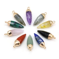 natural stone pendant cone shaped faceted smooth exquisite charms for jewelry making diy bracelet necklace earring accessories