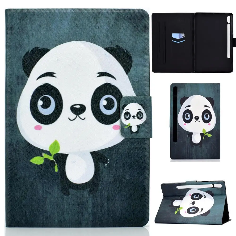 

Auto Wake Sleep Red Fox Cat Owl Prints Smart Cover For Samsung Galaxy Tab S7 11inch 2020 T870 T875 Magnetic Card Slot Stand Case