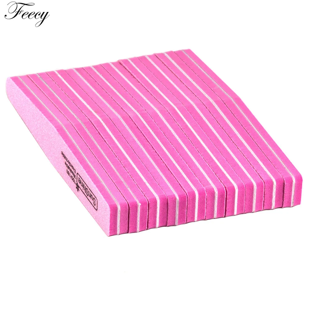 NF1001 10pcs Pink 10 шт./лот пилка для ногтей буферная 100/180 зернистость двухсторонний набор пилок для ногтей моющийся педикюр Маникюрный Инструмент гель для полировки ногтей - Цвет: NF1001 10pcs Pink
