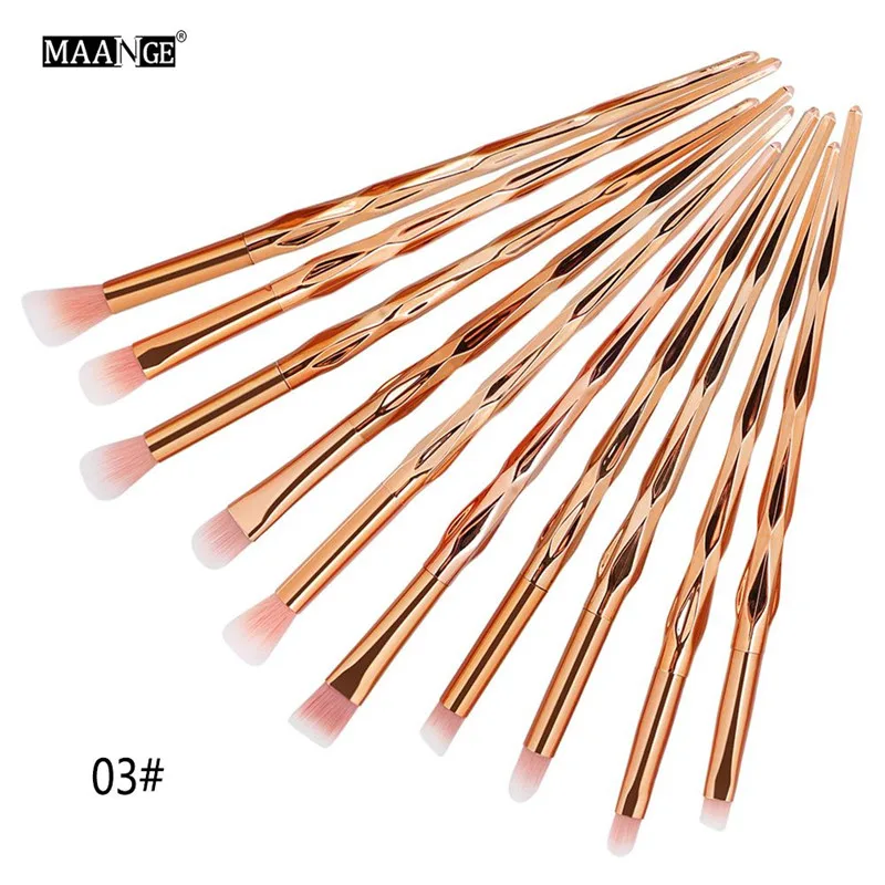 10Pcs 03 Элегантные розовые золотые/Алмазные 10 шт./партия кисти для макияжа с единорогом элегантные женские косметические инструменты для макияжа для женщин - Handle Color: 10Pcs 03
