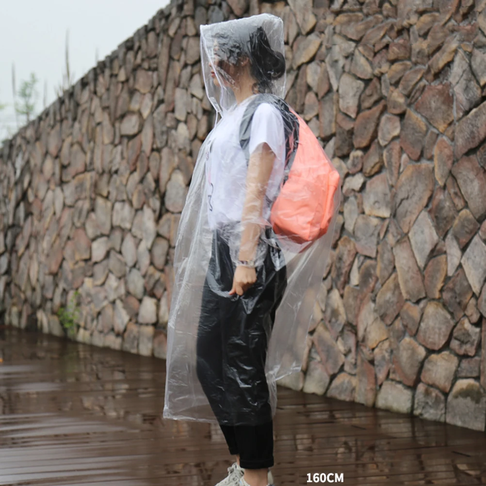 8 шт. одноразовые плащи с капюшоном на шнурке эластичным рукавом портативный