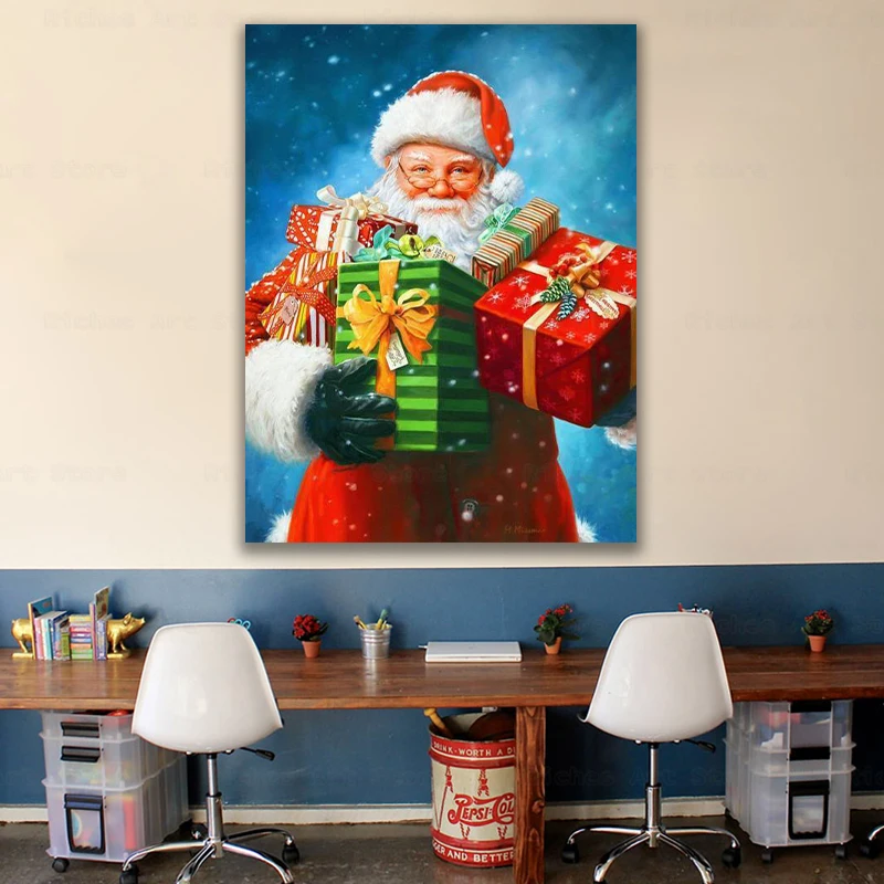 

Christmas Santa Claus Canvas Painting Poster Prints Wall Art Modern Nordic Style Picture for Living Room Home Decoration Cuadros
