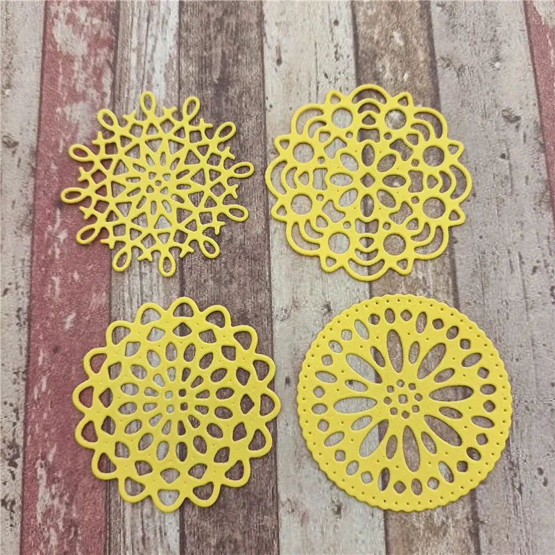 Кружевные металлические штампы круглой формы 4 шт. | Дом и сад