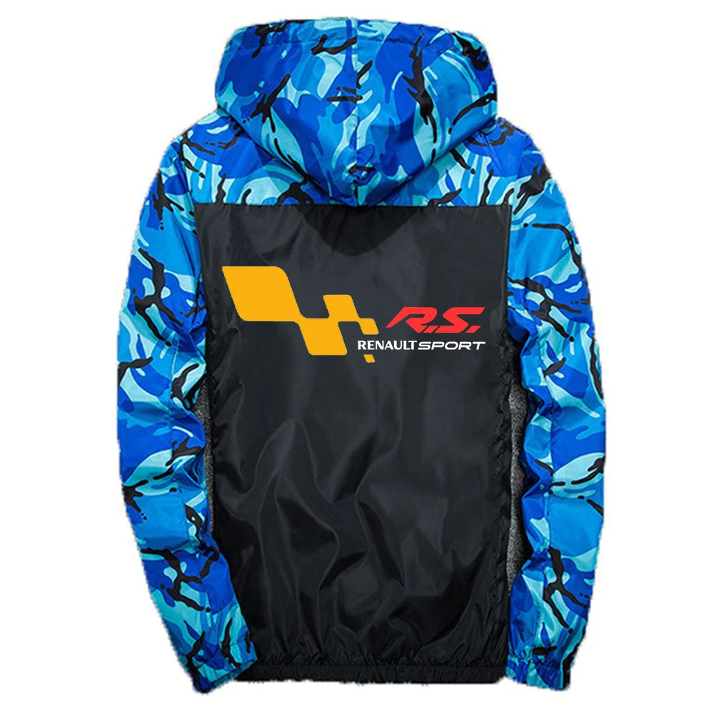 

22020 Mens Autumn Renault Sport R.S. Street Camouflage Stitching Windbreaker Hoodies Thin Sport Jackets Male Casual Zipper Coats