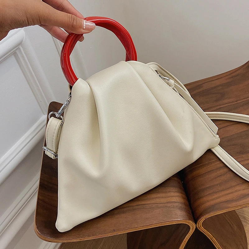 

Роскошные брендовые маленькие сумки-тоуты с кольцевой ручкой, новинка 2021, Высококачественная дизайнерская женская сумка из искусственной ...