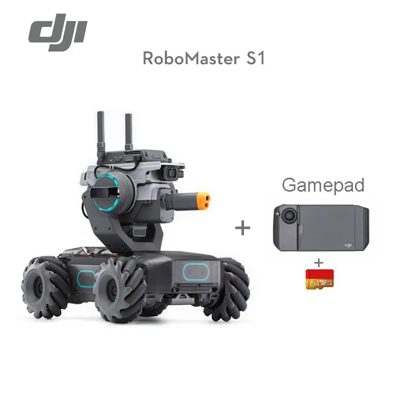 with Gamepad DJI RoboMaster S1-это умный Обучающий робот с дистанционным управлением, умный автомобиль, игрушечный танк, Роботизированная Игрушка, детский подарок, бренд - Цвет: with Gamepad