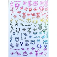 a pack of 10pcs colorful christmas series and 3d colorful butterflies nail stickers nail decoration accessories