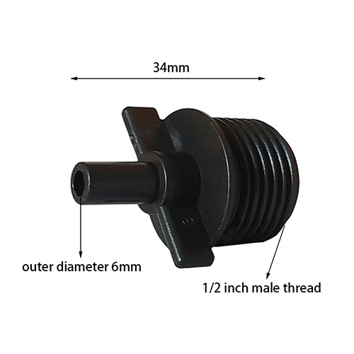 Outer Diameter 6mm 8 шт. 6 мм до 1/2 ''резьбовое соединение с внешней резьбой садовая насадка для полива адаптер микро орошения системы разъем для распылителя - Color: Outer Diameter 6mm