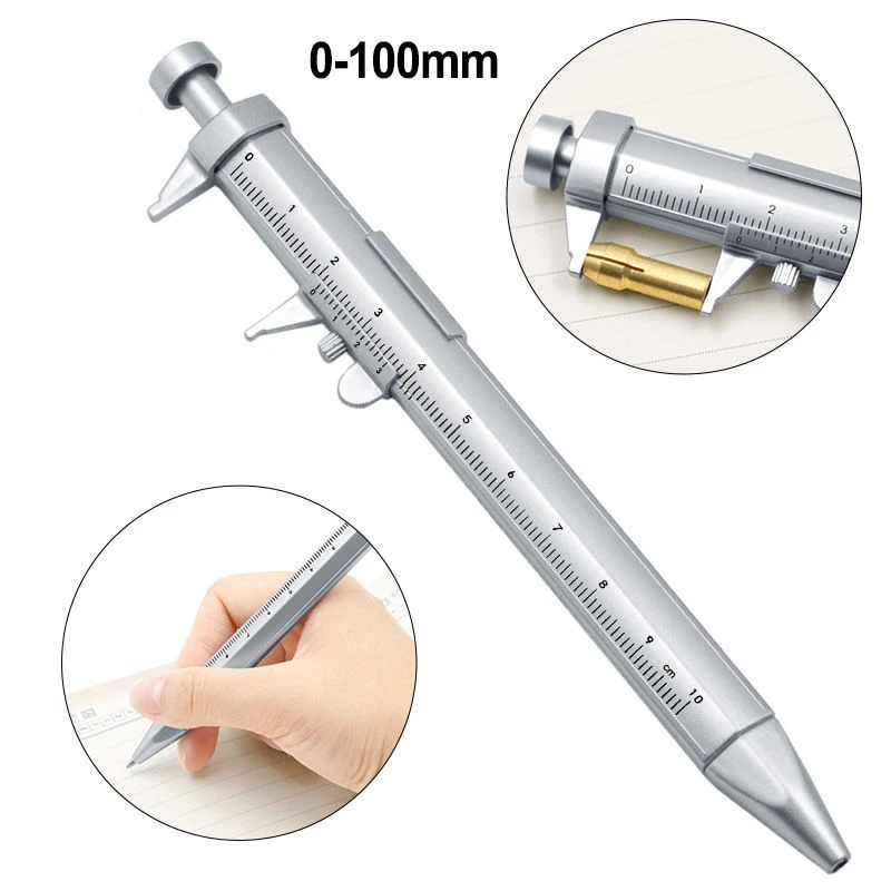 

3pcs Caliper ballpoint pen with scale multi-purpose tool 0-100mm AQ1H1797