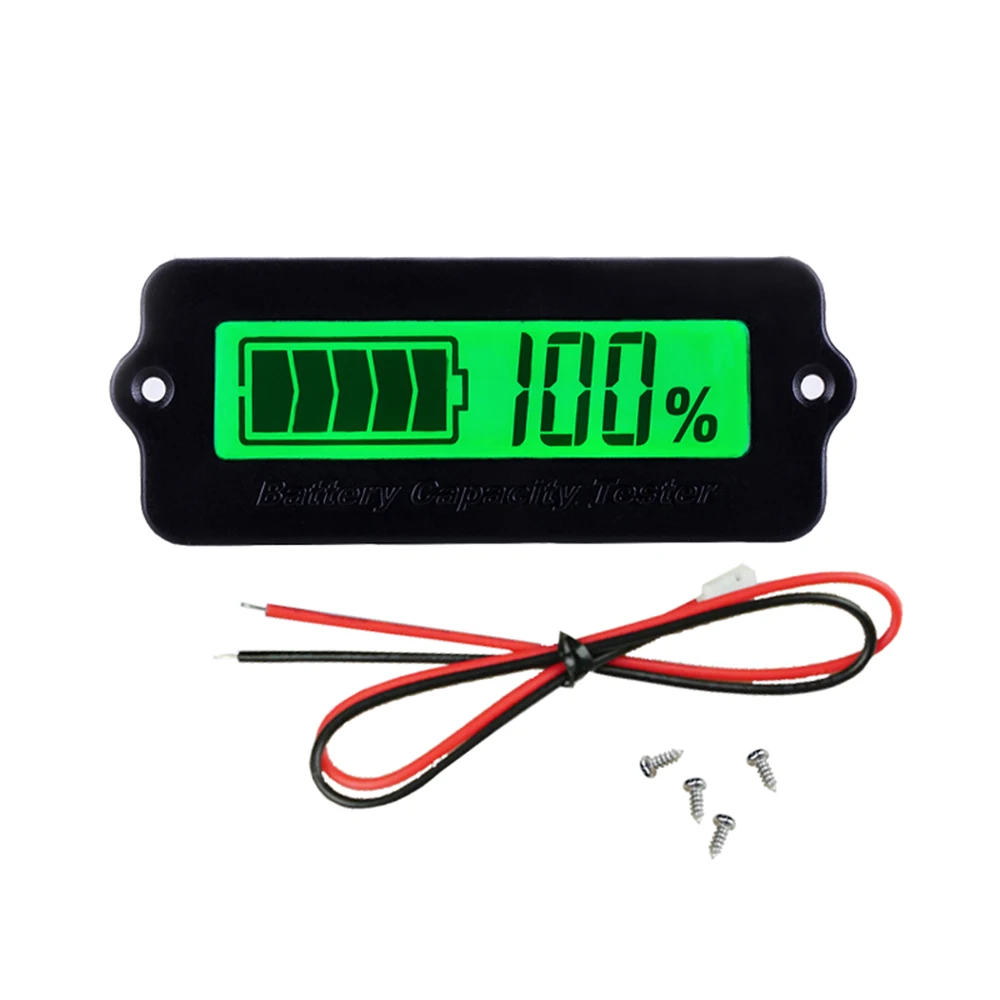 Blue Green 12V 24V 36V LY6W Lead Acid Battery Capacity Indicator LCD Percentage Display Lithium Battery Monitor Tester Voltmeter