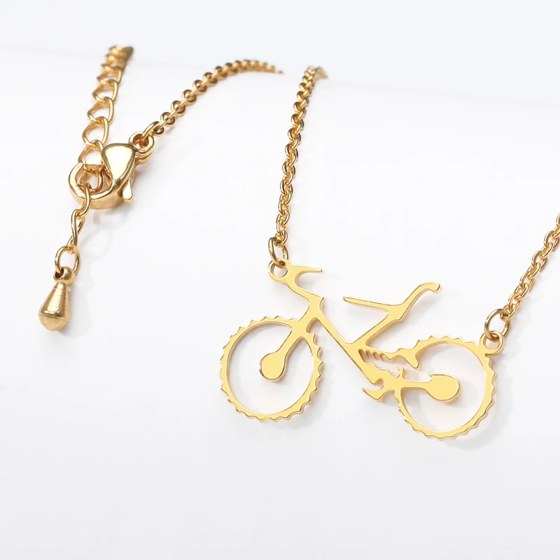 Минималистичные подвески для велосипеда ожерелья розовое золото искусственные