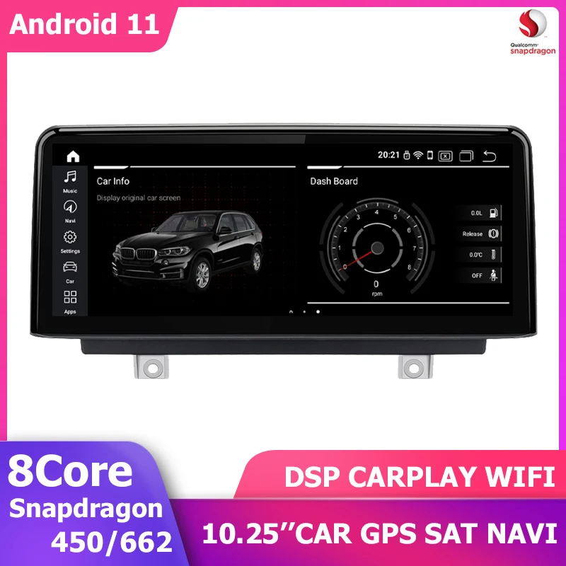 

10.25'' Android 11 Auto Radio For BMW 3 4 Series F30 F31 F32 F33 F34 F35 F36 NBT EVO 8+256G Carplay Snapdragon662 1920*720 DSP