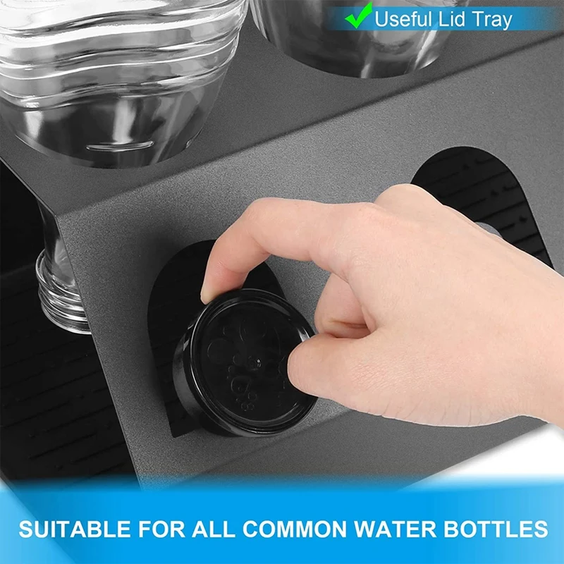

Premium Bottle Holder for Soda Stream Bottles Made Of Stainless Steel, Triple Drip Holder, with Drip Mat
