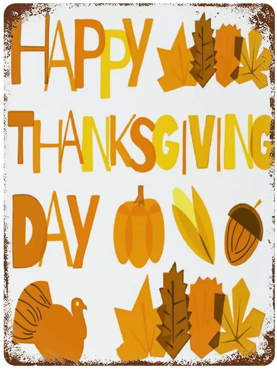 Железная ретро вывеска для украшения стен Арт на День Благодарения Кленовая