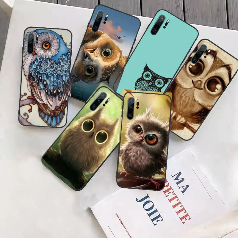 

Cute Owl Hearts Lover Phone Case Funda For Huawei P9 P10 P20 P30 Lite 2016 2017 2019 plus pro P smart