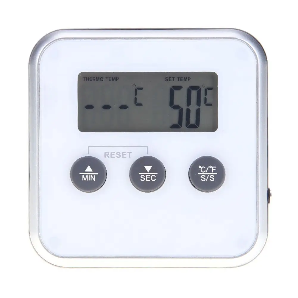 

Digital Electronic Thermometer Timer Cooking BBQ Thermometer Kitchen Temperature Tool Food Meat Temperature Meter Gauge Probe